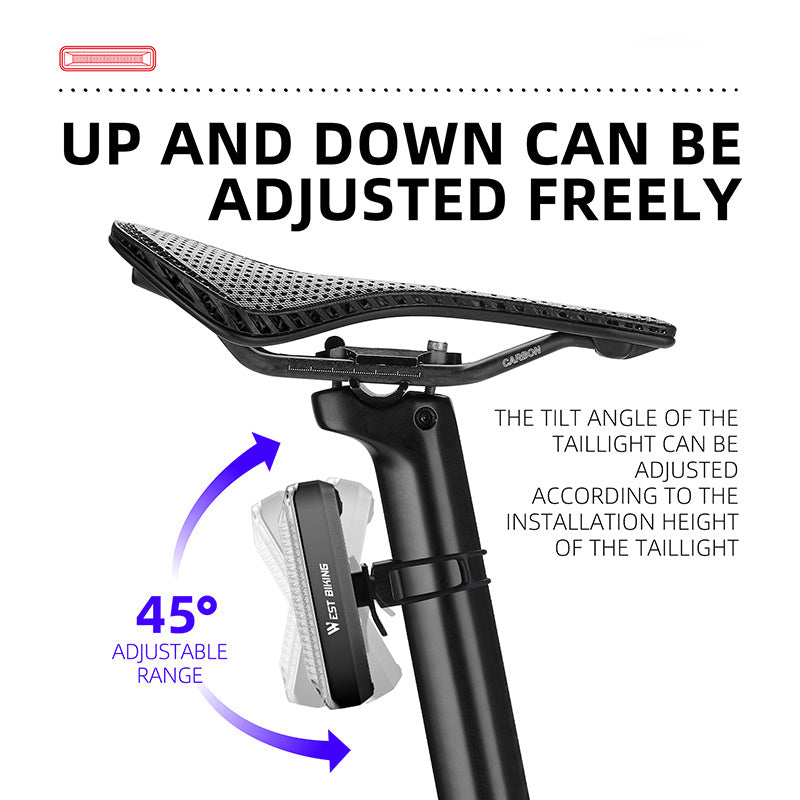 WEST BIKING YP0701359 Rechargeable Bike Tail Light 400mAh LED Bicycle Rear Light WEST BIKING YP0701359 Rechargeable Bike Tail Light 400mAh LED Bicycle Rear Light